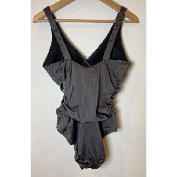 Boden Bathing Suit Swim One Piece Gray Metallic Size 8R - Picture 3 of 4